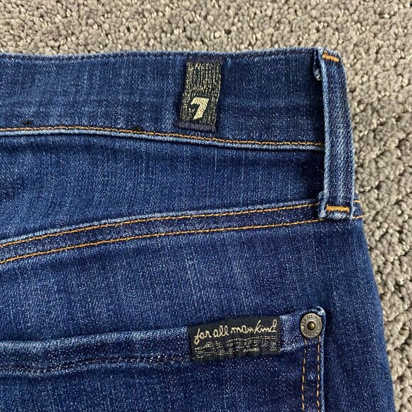 7 For All Mankind Slimmy Jeans Men's 29 Measures 31.5 x 32.75 Blue Stretch - Picture 5 of 14